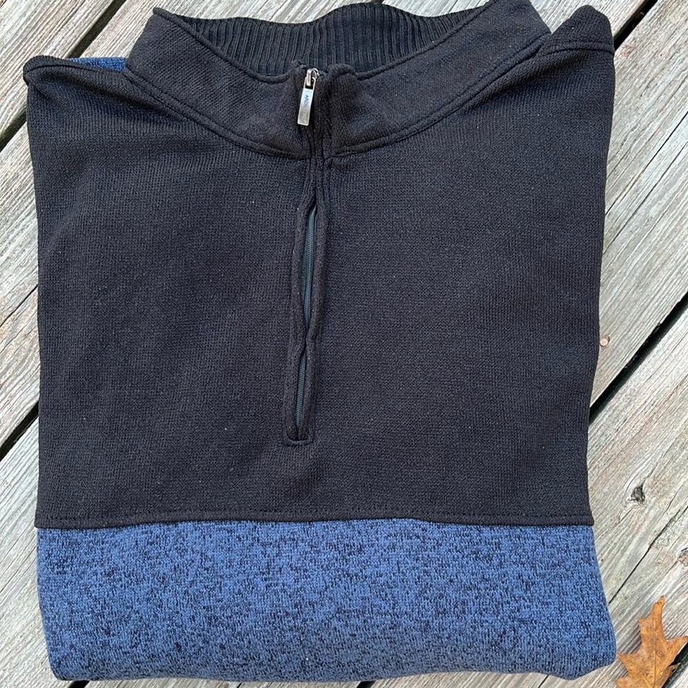 Architect color-block quarter zip sweater 3XLT